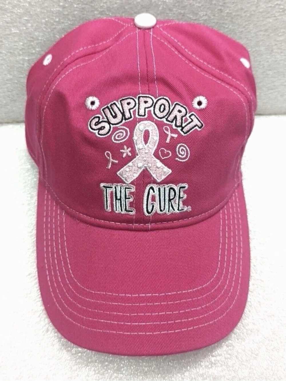 Breast Cancer Support The Cure Pink Baseball Cap Adjustable Ribbon Hat New